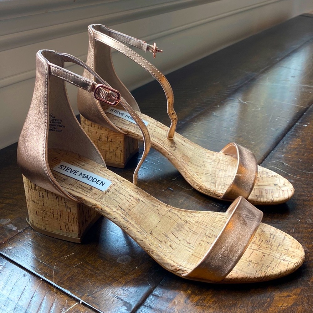 Steve Madden Rose Gold Cork Heels